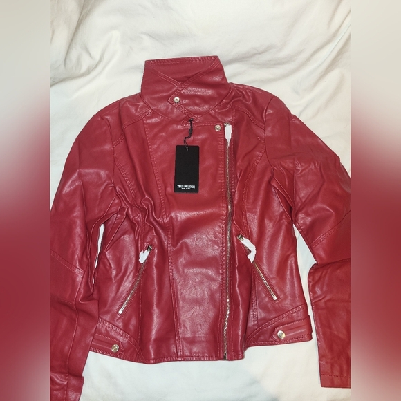 True Religion Jackets & Blazers - True Religion Women's Red Leather Jacket